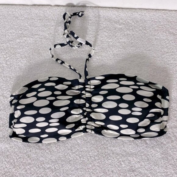 5/$25 Women’s Black and White Polka Dot Bikini Top L - Picture 1 of 7